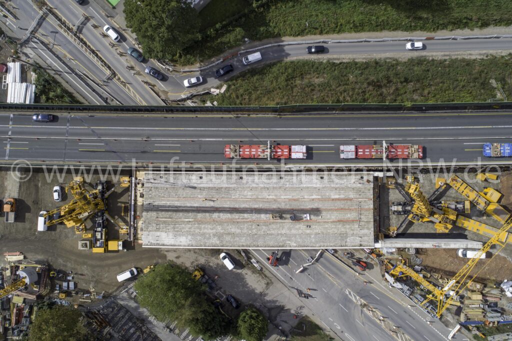 Übersichtsaufnahme der Autobahnbaustelle an der A43 in Recklinghausen