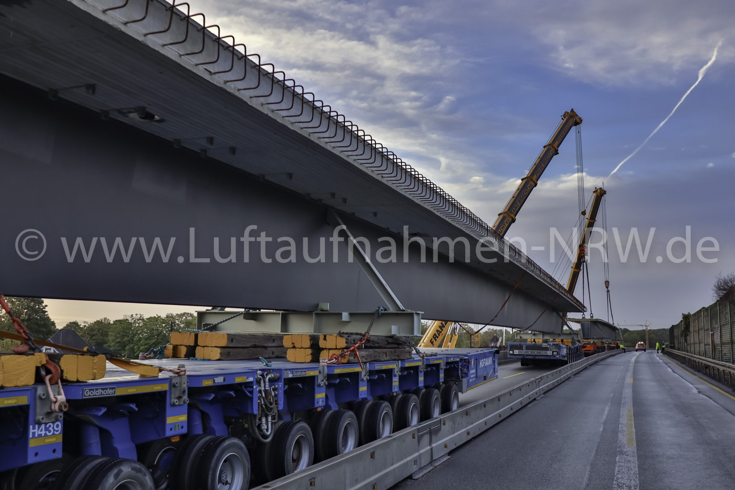 Autobahnbaustelle an der A43 in Recklinghausen aus der Luft