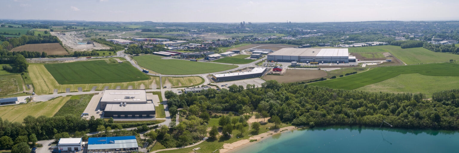 Gewerbegebiet Obere Brede in Beckum, 2019: Vom Tuttenbrocksee ins Gewerbegebiet.