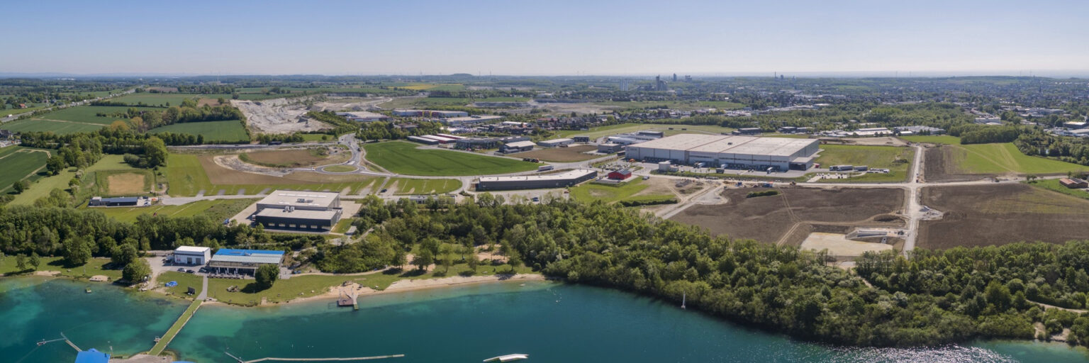 Gewerbegebiet Obere Brede in Beckum, 2020: Vom Tuttenbrocksee ins Gewerbegebiet.