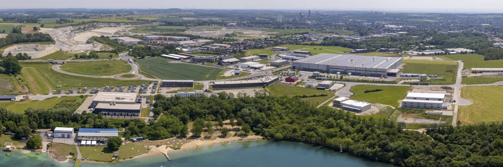 Gewerbegebiet Obere Brede in Beckum, 2023: Vom Tuttenbrocksee ins Gewerbegebiet.