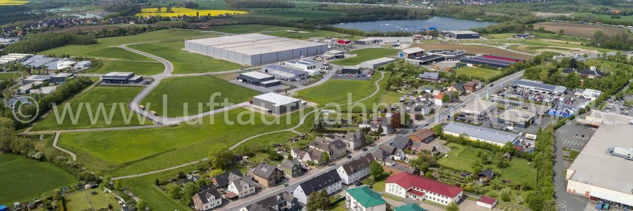 Gewerbegebiet Obere Brede in Beckum, 2021: Gewerbegebiet und angrenzende Wohnbebauung.